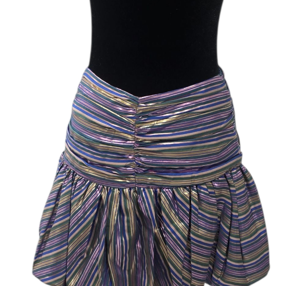 Zara Metallic Striped Mini Skirt